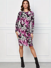 Floral Print Long Sleeve Mini Dress