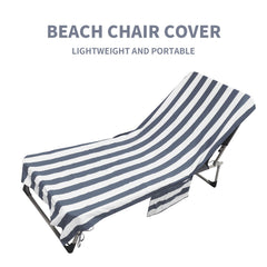 Turbo Quick Dry Pool Chair Cover w/ Pockets for Indoor/Outdoor Swimming