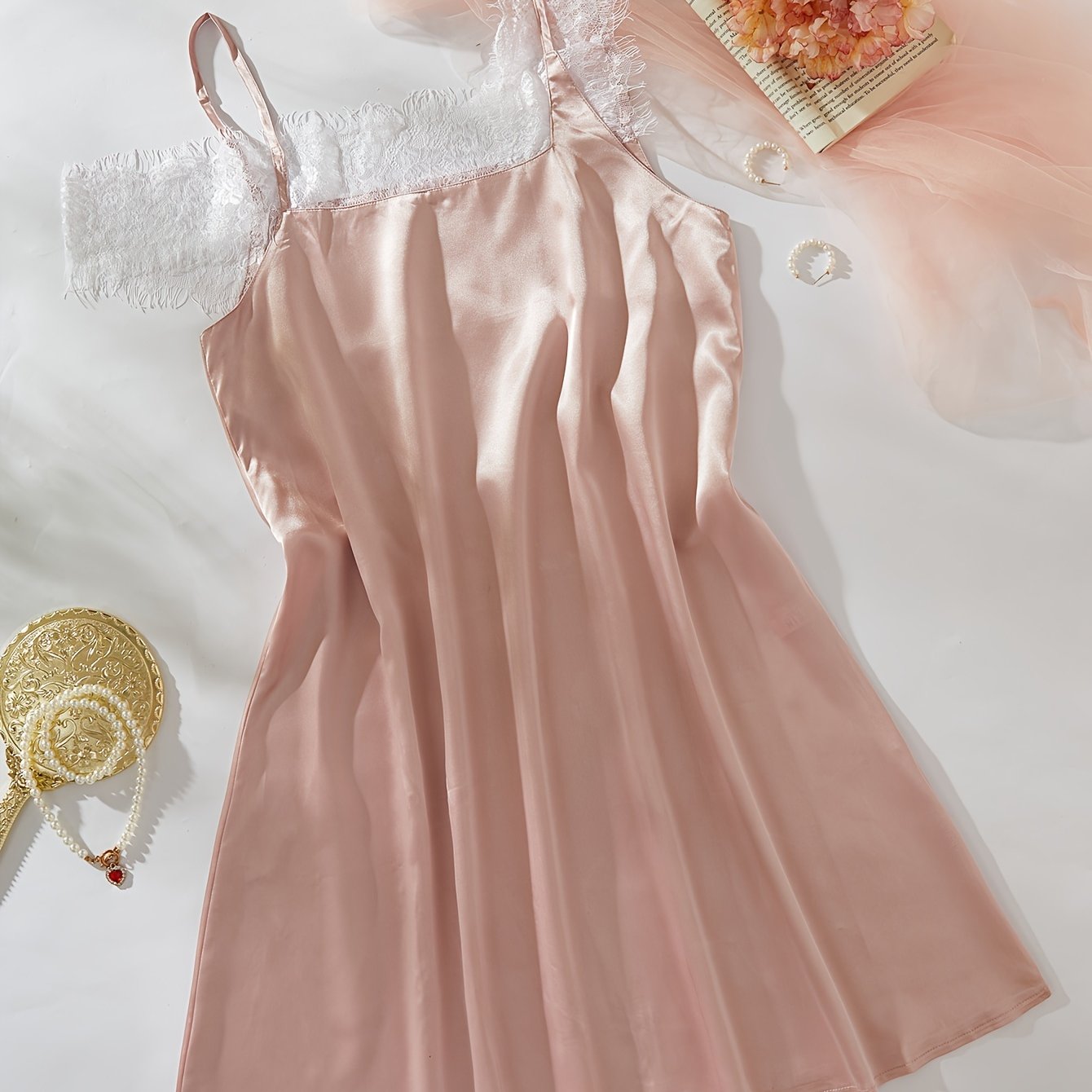Lace Stitching Split Nightdress Women's Sleepwear