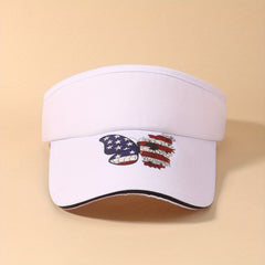 Butterfly Visor Hat Independence Patriotic Cap For Women