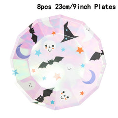 Iridescent Halloween Disposable Party Utensils Plates Cups And Napkins