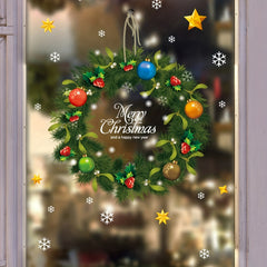 Christmas Window Sticker Wreath Removable Vinyl Waterproof Sticker