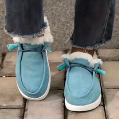 Women's Corduroy Slip On Non-slip Shoes Low Furry Warm Casual Comfy Shoes