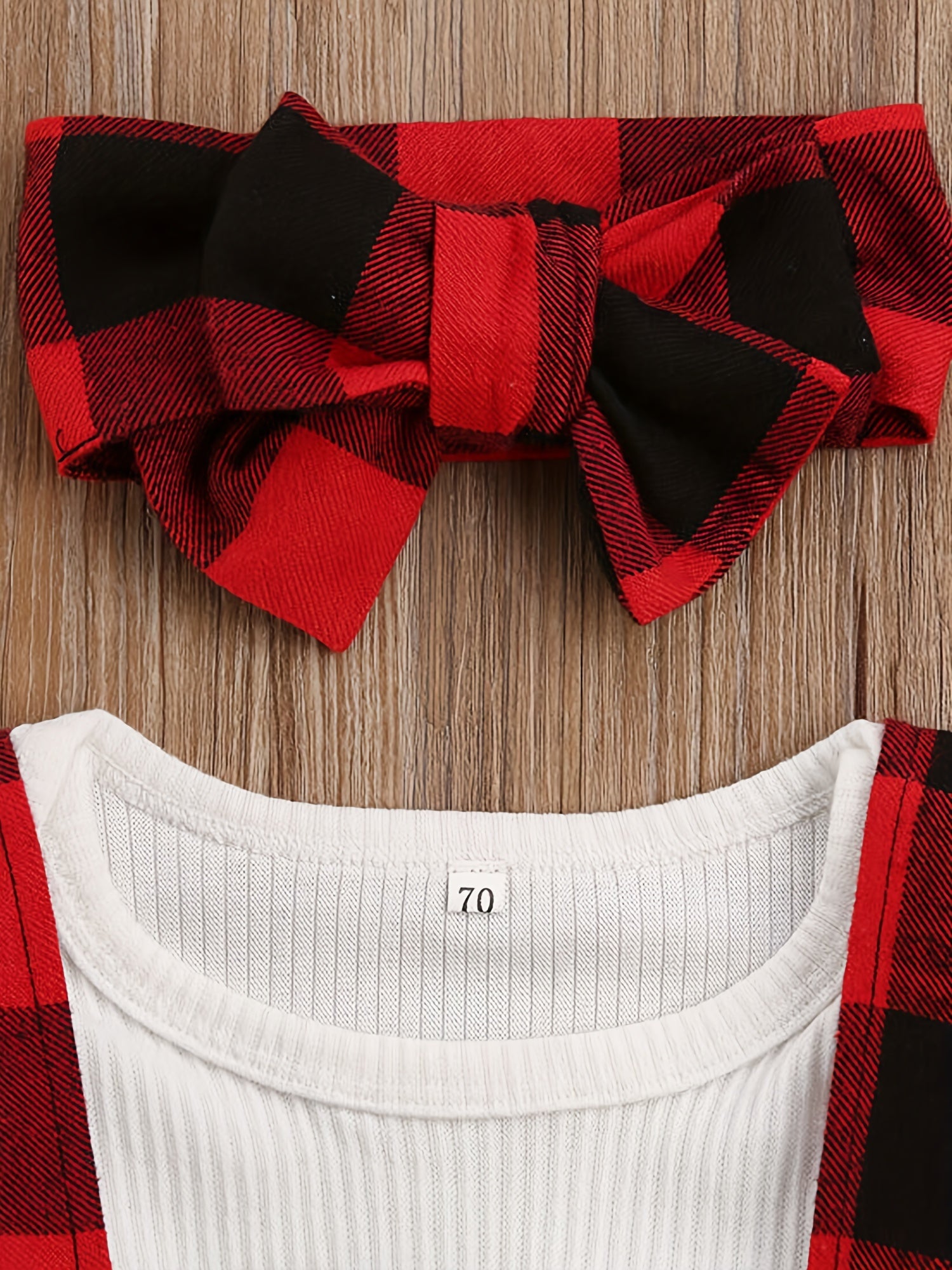 Baby Girl Christmas Plaid Romper Tutu Dress Outfit