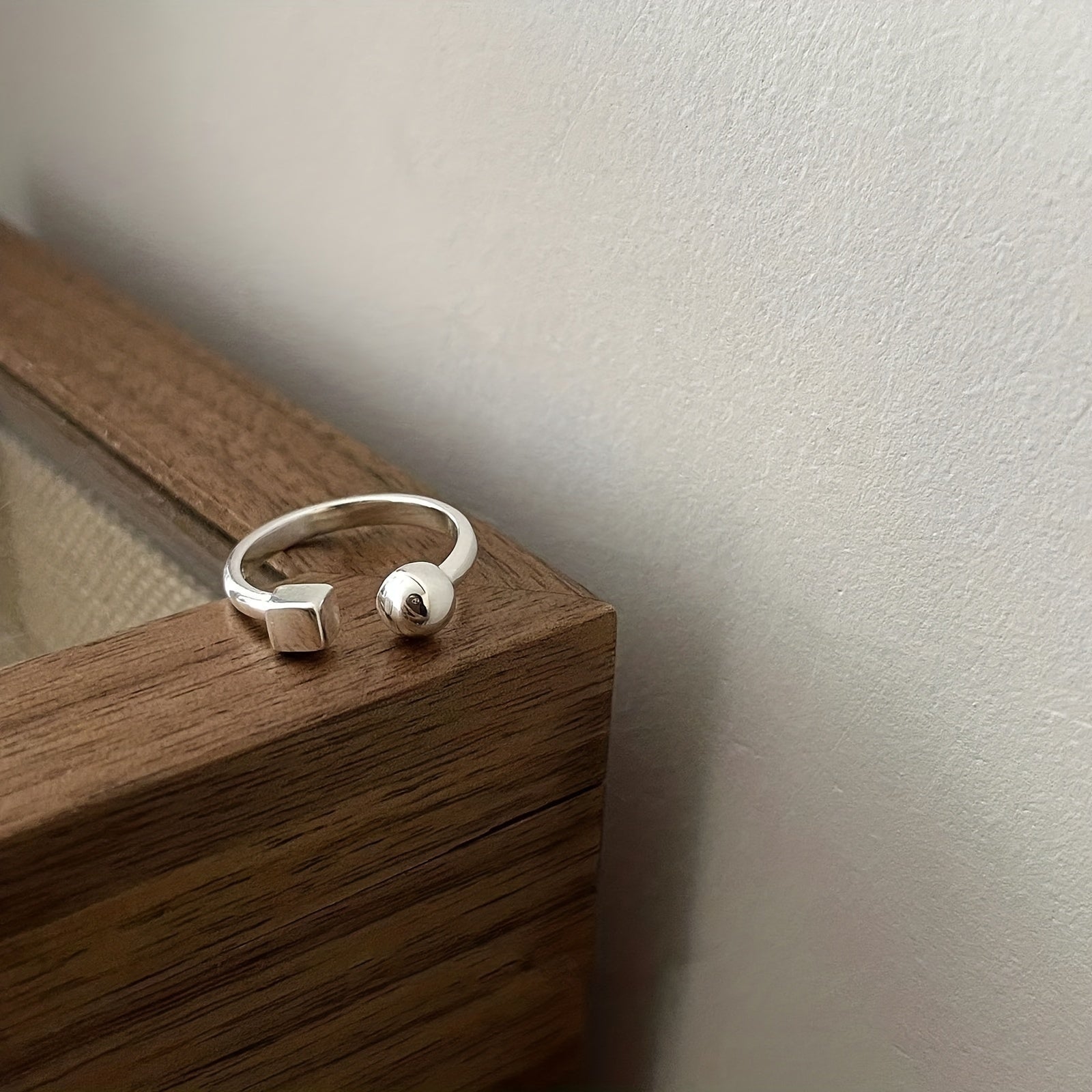 S925 Silver Geometric Open Ring For Girls