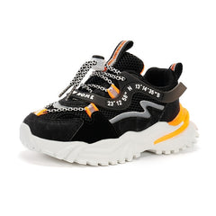 Boys Striped Mesh Sneakers with Platform