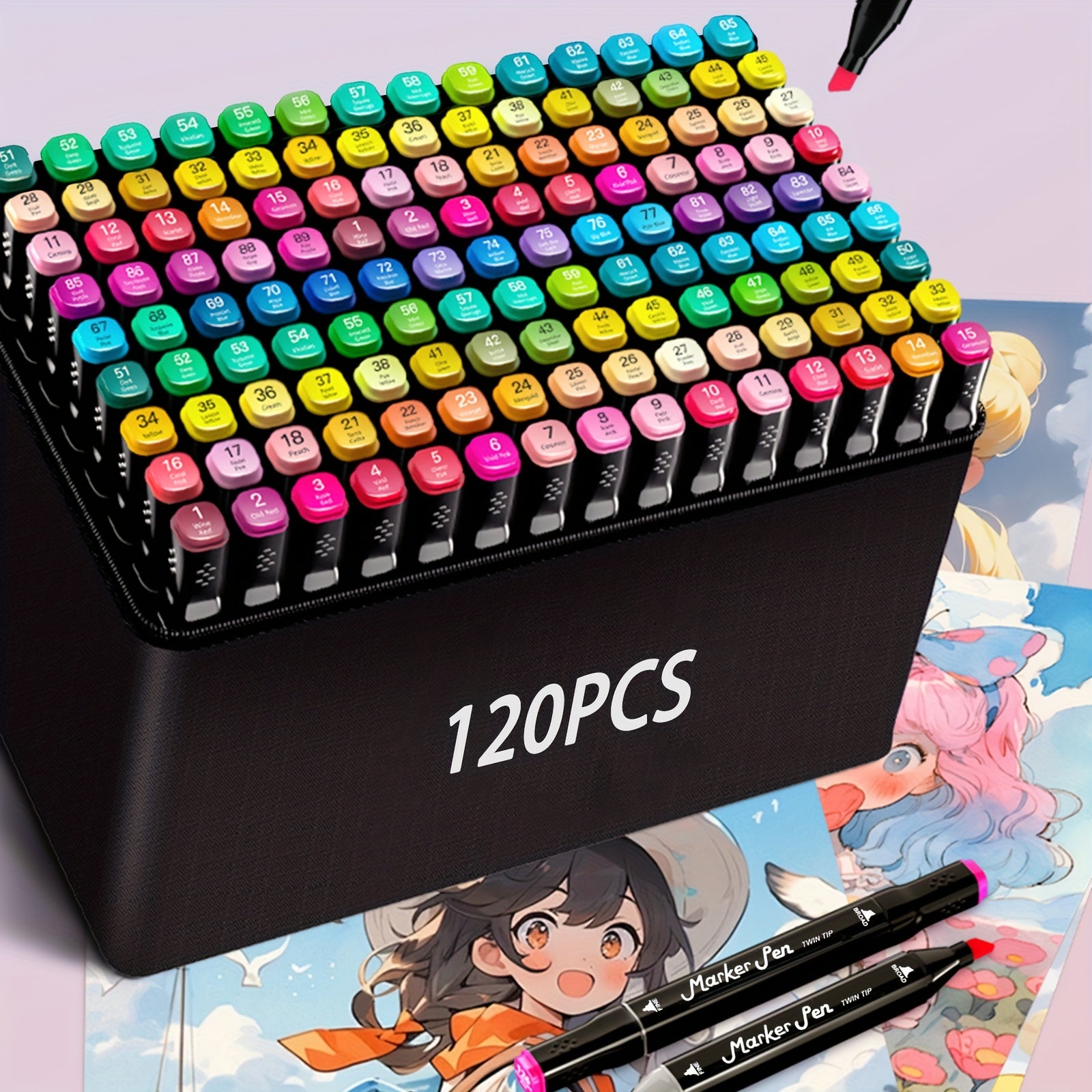 168 Dual Tip Alcohol Markers in Portable Case