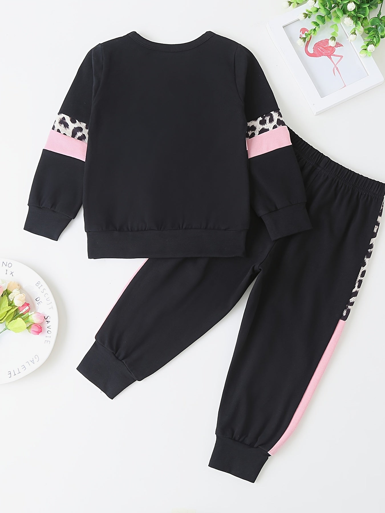 2pc Baby Girl Leopard Print Pullover & Pants Set