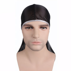 1PC Wave Cap Durag Men Pirate Hat Long Tail Hip Hop Headwraps Breathable Sat