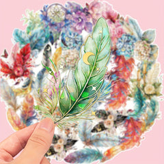 30pcs Golden Leaf Stickers Adhesive Vinyl Decals for DIY Crafts Journals Laptops