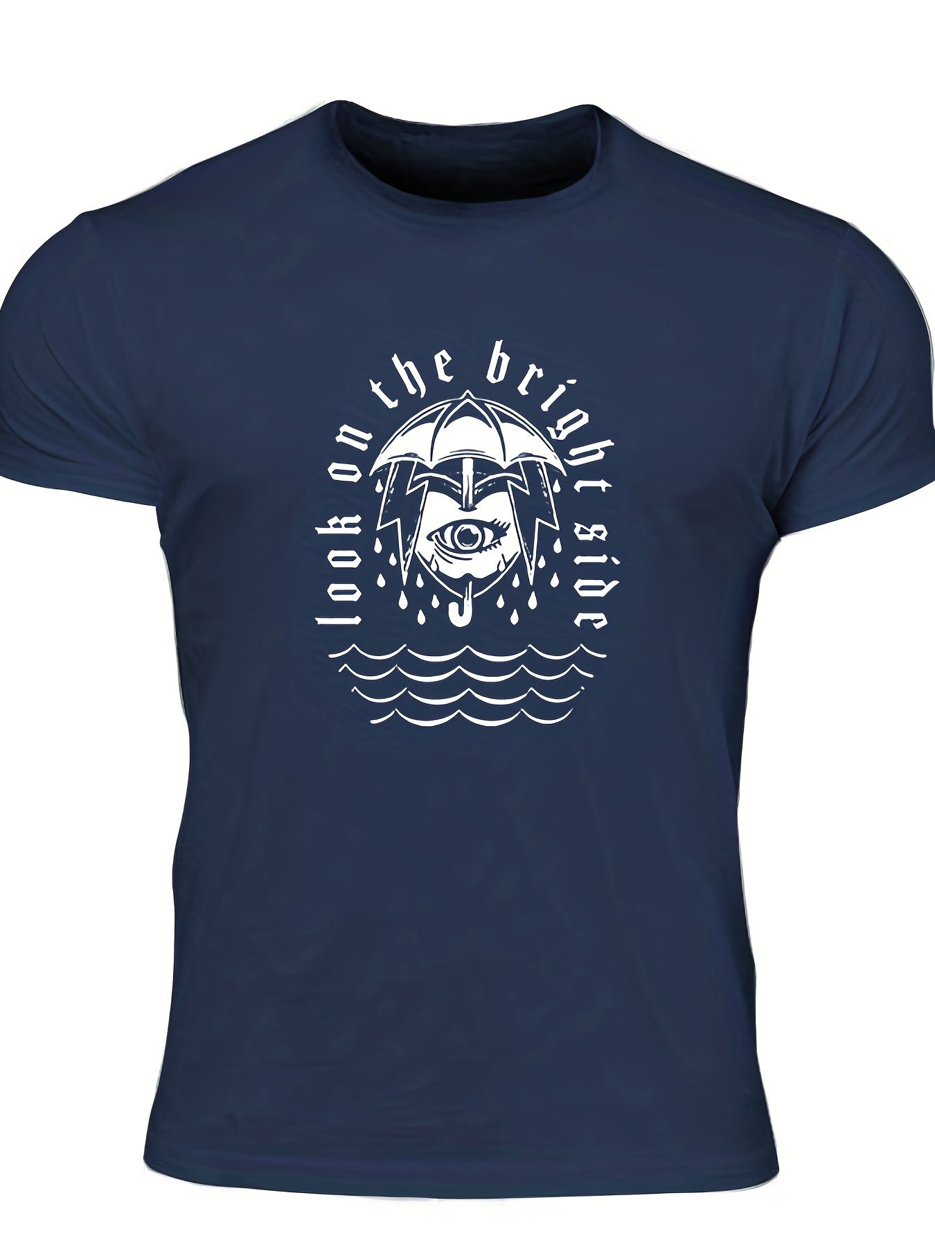 Men's Letter Print T shirt Casual Breathable Tee for Summer