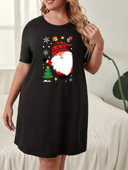Santa Claus & Snowflake Print Lounge Dress