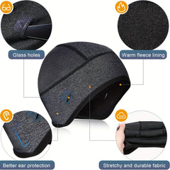 Winter Cycling Gloves & Skull Hat Helmet Liner Set