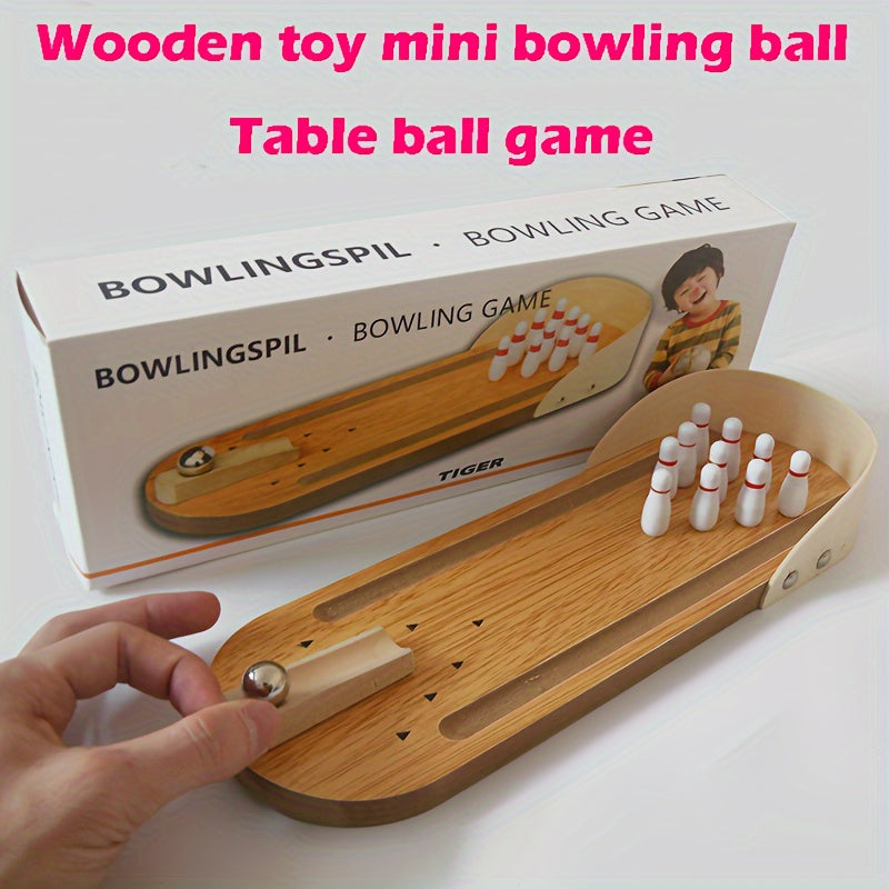 Mini Wooden Desktop Bowling Game for Family Gathering