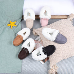 Women's Thermal Fleece Lined Loafer Shoes Slip On Footwear
