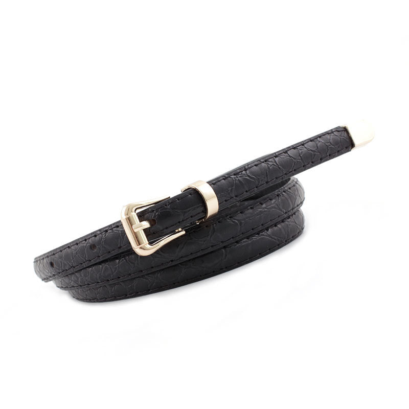 Snake Pattern Thin Belt for Women Fashionable Dress Jeans Belt