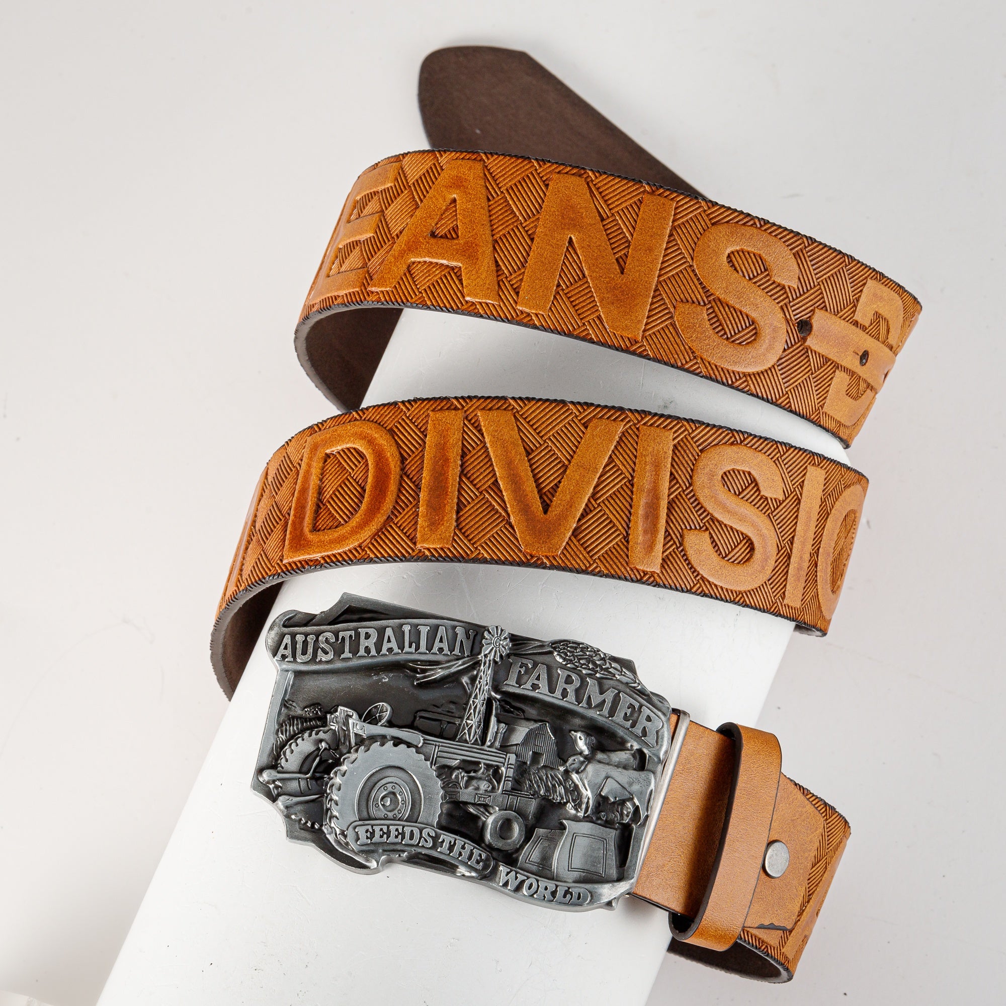Men's Retro Tractor Pattern Buckle Belt For Outdoor Party