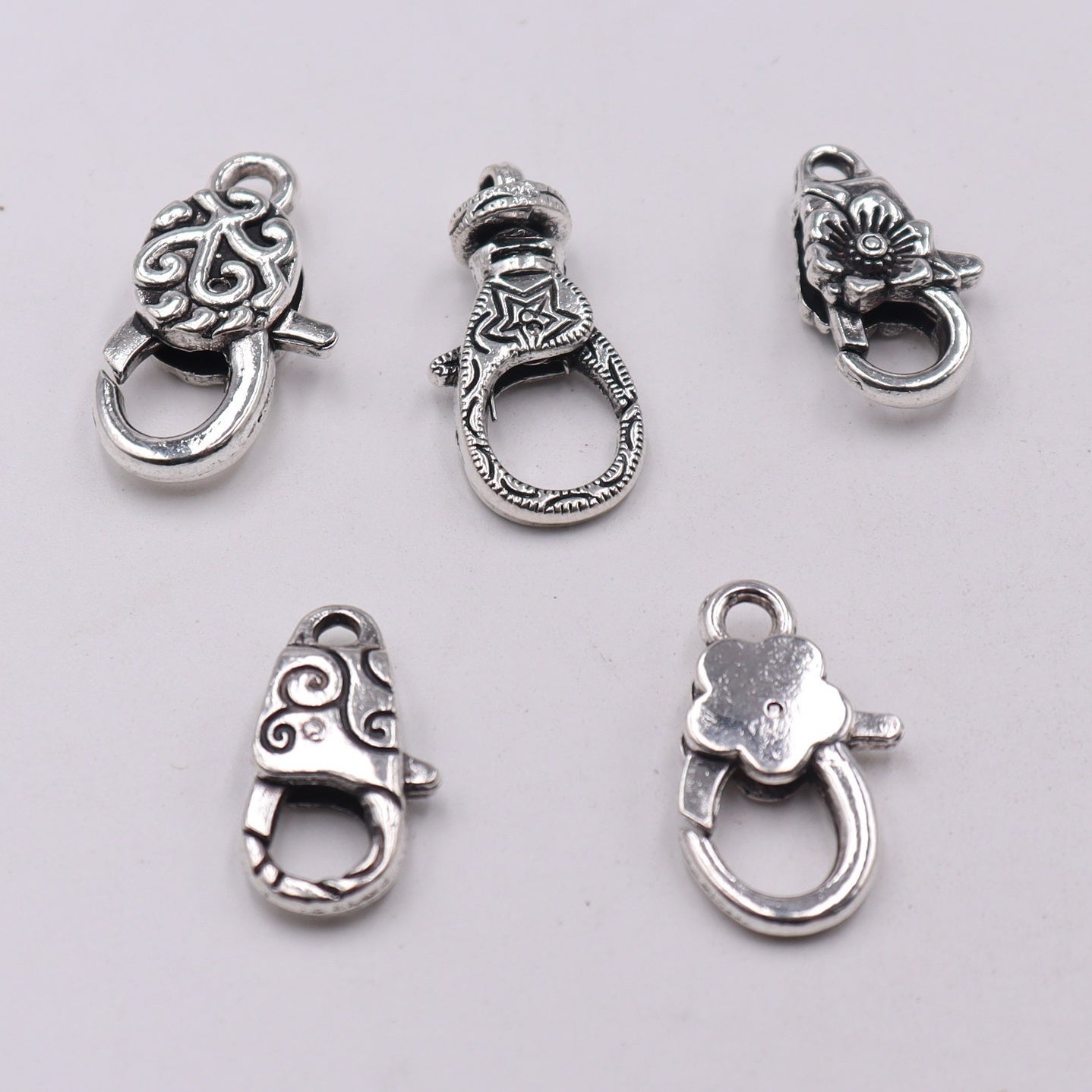 20pcs Mixed Ancient Silvery Alloy Lobster Clasp DIY Materials