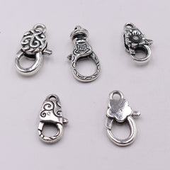 20pcs Mixed Ancient Silvery Alloy Lobster Clasp DIY Materials