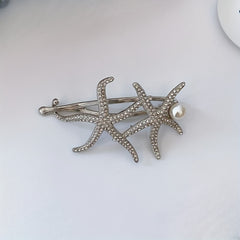 Artificial Diamond Starfish Twist Hair Clip for Girls