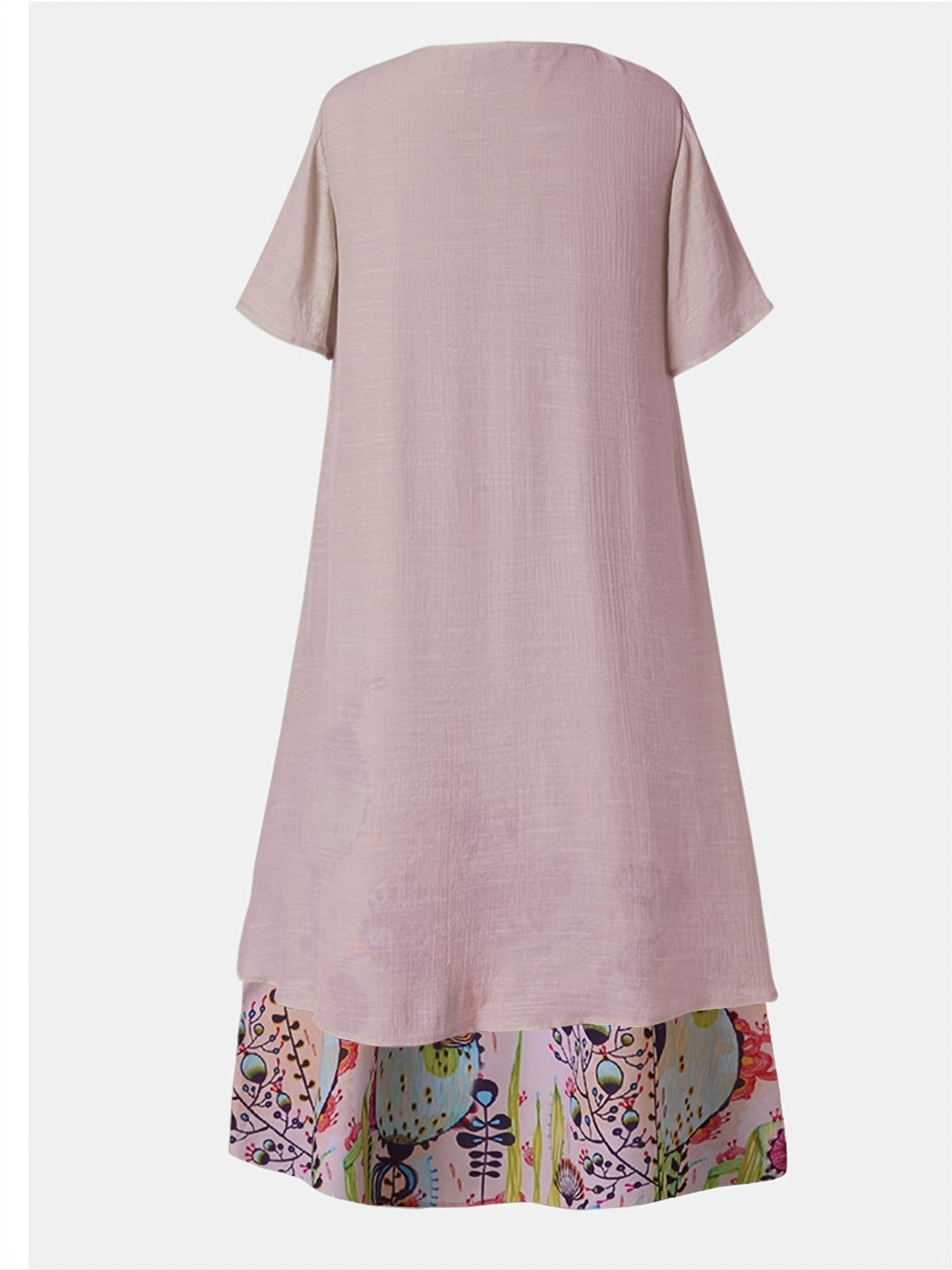 Floral Print Short Sleeve Maxi Dress