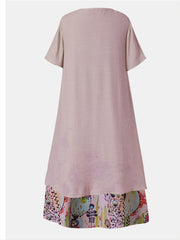 Floral Print Short Sleeve Maxi Dress