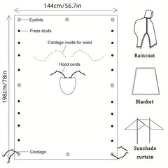 Waterproof Hooded Camouflage Rain Poncho for Camping, Hiking - Halloween Costume
