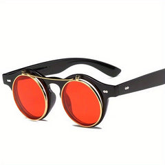 Round Retro Steampunk Sunglasses UV400