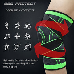 2pcs Knitted Sports Fitness Knee Pads Elastic Breathable 3D Weaving Dual Straps