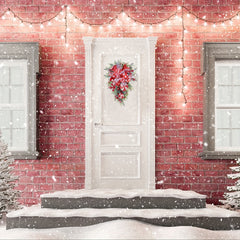 Christmas Candy Cane Wreath Red Teardrop Decor