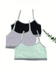 3pcs Kids Cotton Elastic Underwear Girl's Vests Pop Bra Outfits