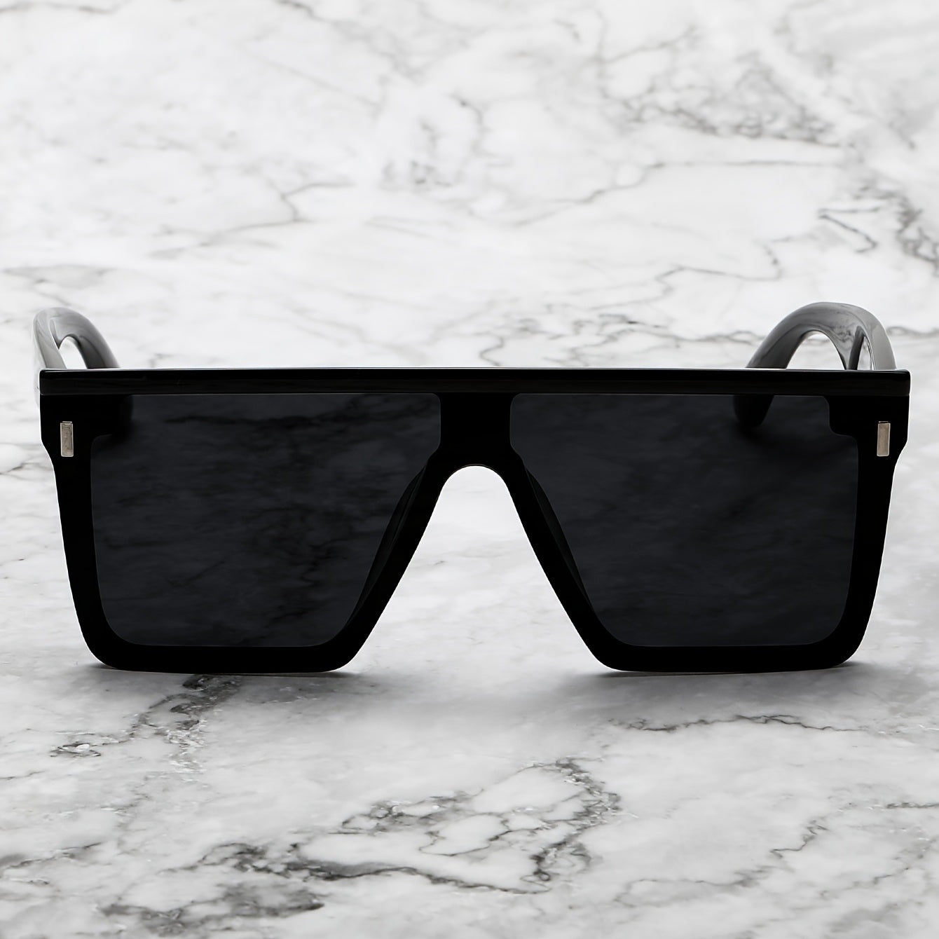 Men's Oversized Flat Frame Square Sunglasses