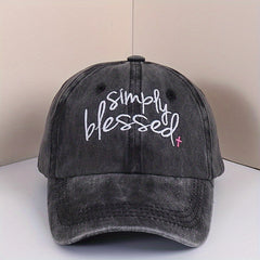 Blessed Embroidery Baseball Cap Distressed Dad Hat