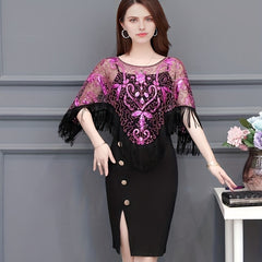Vintage Flower Gauze Cape Wedding Bridal Dress Shawl