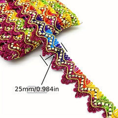 2 Yards Glitter Sequined Ribbon Trims 25mm Width