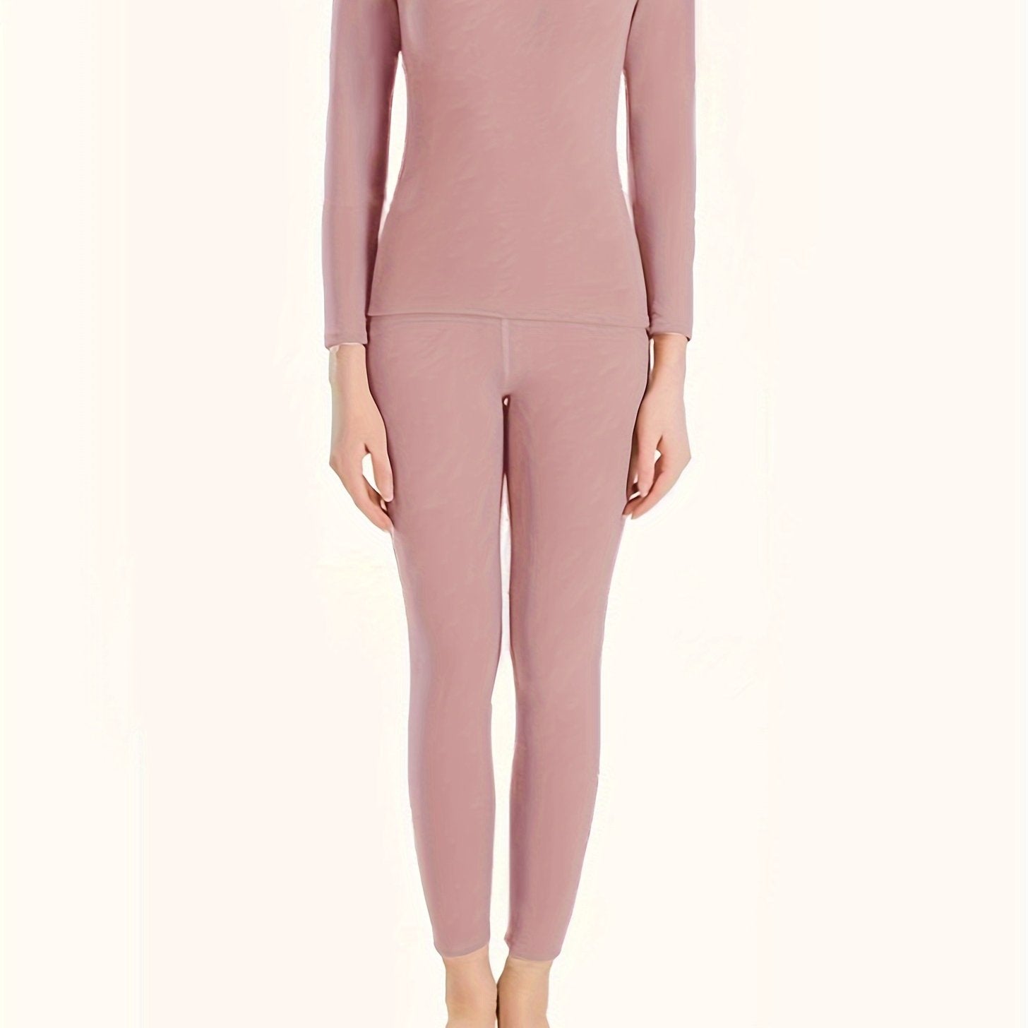 Women's Thermal Underwear Set Long Sleeve Crew Neck Tops & Pants