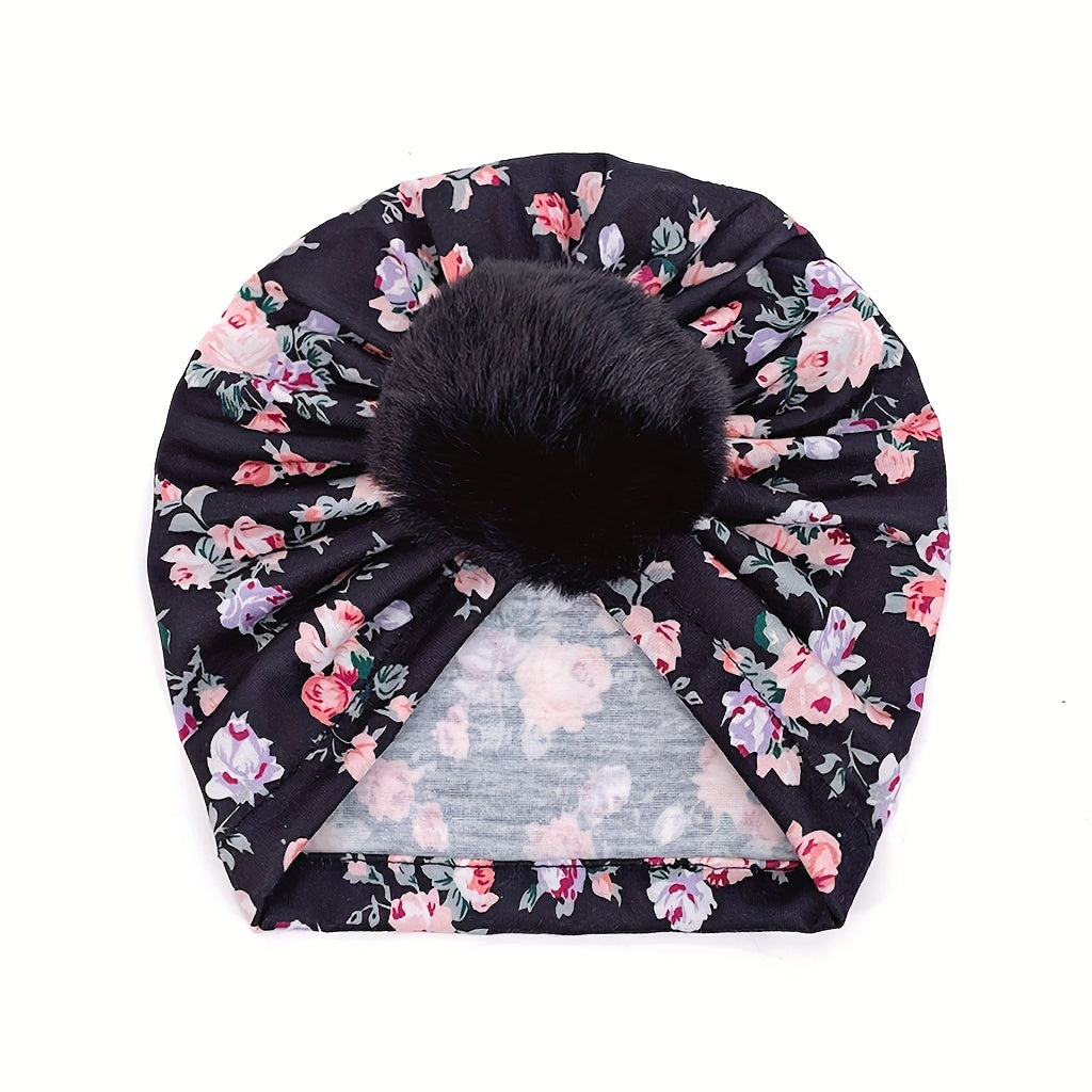 Cozy Baby Turban Hats with Pom pom Knot Caps for Newborns