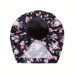 Cozy Baby Turban Hats with Pom pom Knot Caps for Newborns