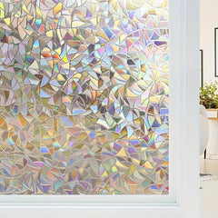 Rainbow Window Film Stained Glass Privacy Protection UV Heat Blocking