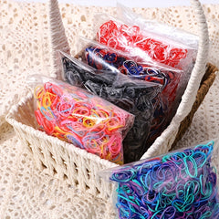 1000pcs Girls Mini Elastic Disposable Colorful Hair Ties Set