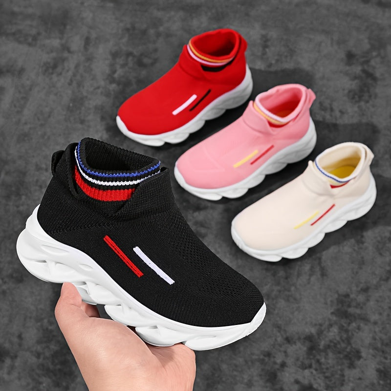 Boy's Knit Sock Shoes Non Slip Casual Platform Shoes