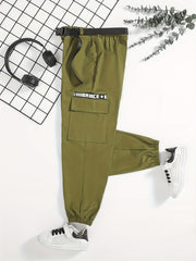 Boys Casual Cargo Pants With Belt for Kids