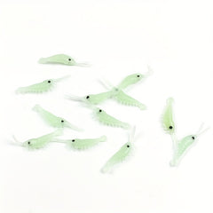 50pcs Fishing Soft Lures Glow Shrimp Worms Baits Ice Fishing Tackle Bass