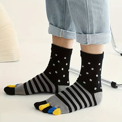 Men's Split Toe Tabi Socks Crew Novelty Anti odor Sweat Absorption