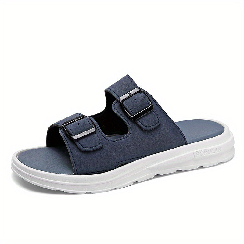 Men's Buckle Slide Sandals Casual Non Slip Shoes Open Toe Shoes
