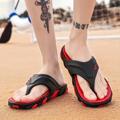 Men's Slip On Flip Flops with Arch Support Lightweight Non-slip Beach Sandals