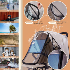 Universal Stroller Rain Cover Baby Weather Shield - Windproof Waterproof