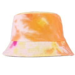 Tie Dye Sunshade Bowl Hat Double Sided Fisherman Hat