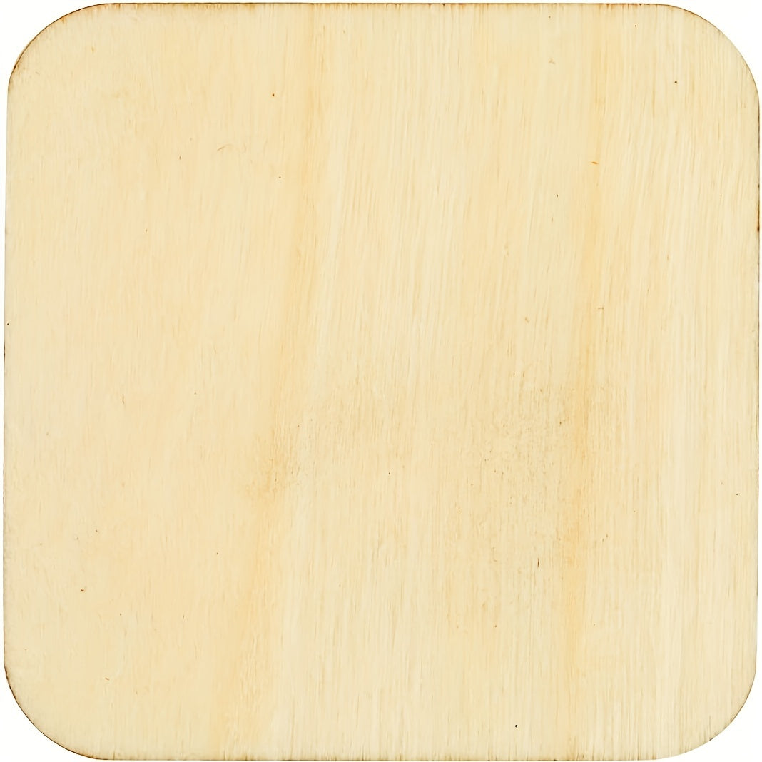 50pcs 2in Wooden Squares for DIY Crafts Wooden Cutout Tiles for Painting