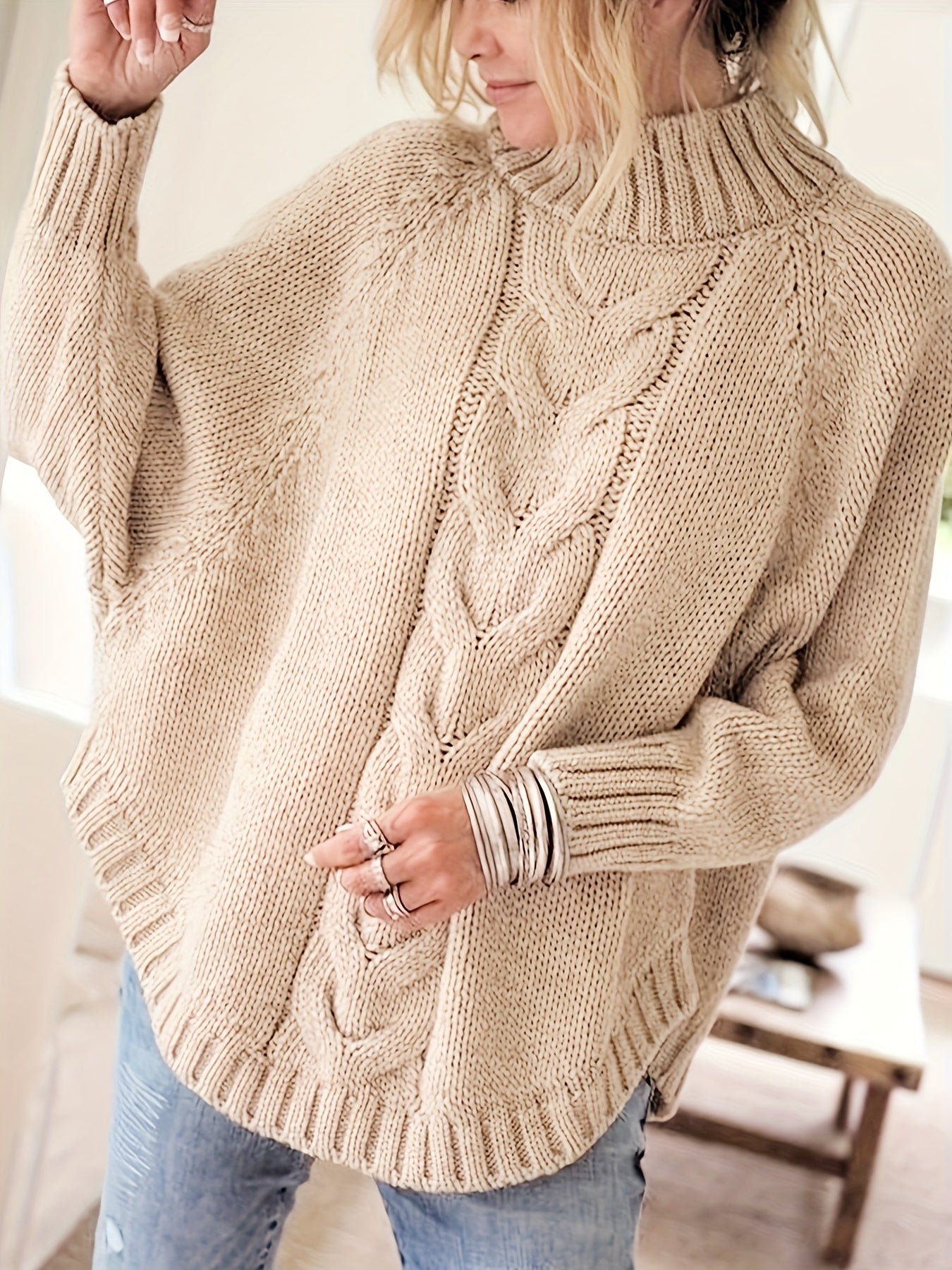 Casual Sweater Women's Solid Turtleneck Pullover Jumper